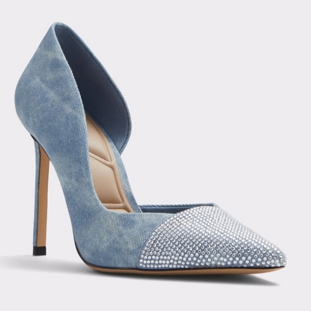 Aldo Mazy Denim and Rhinestone Pump
